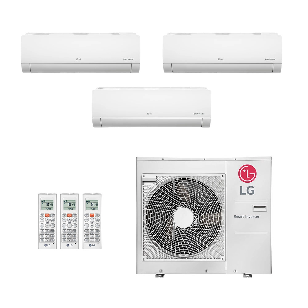 Ar-Condicionado Multi Split Inverter LG 36.000 (1x Evap HW 9.000 + 1x Evap HW 12.000 + 1x Evap HW 24.000) Quente/Frio 220V