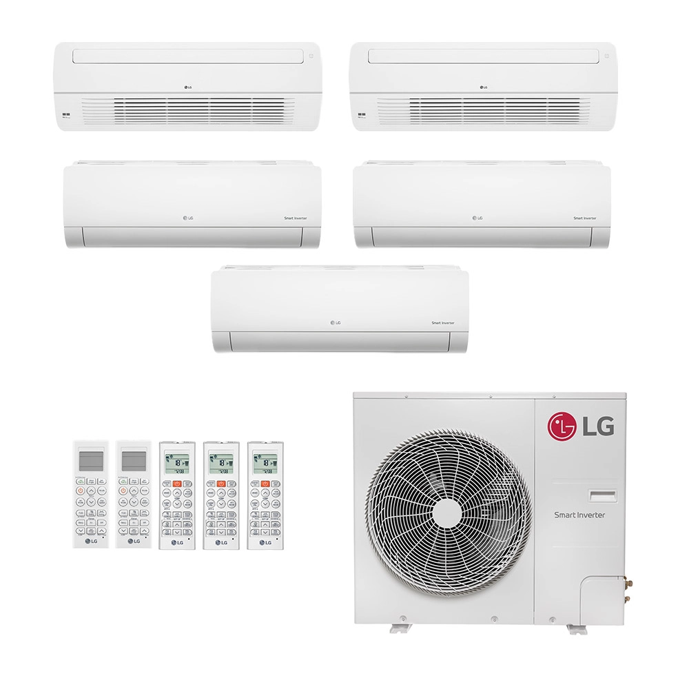Ar-Condicionado Multi Split Inverter LG 54.000 (2x Evap HW 9.000 + 1x Evap HW 12.000 + 2x Evap Cassete 1 Via 18.000) Só Frio 220V