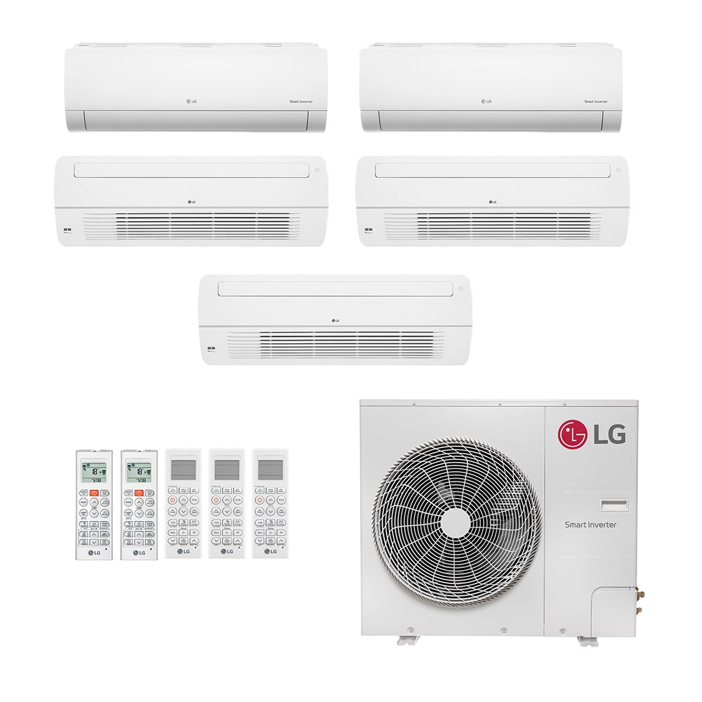 Ar-Condicionado Multi Split Inverter LG 54.000 (2x Evap HW 9.000 + 3x Evap Cassete 1 Via 18.000) Só Frio 220V