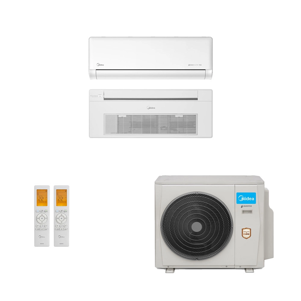 Ar-Condicionado Multi Split Inverter Midea 18.000 (1x Evap HW 9.000 + 1x Evap Cassete 1 Via 12.000) Quente/Frio 220V								
