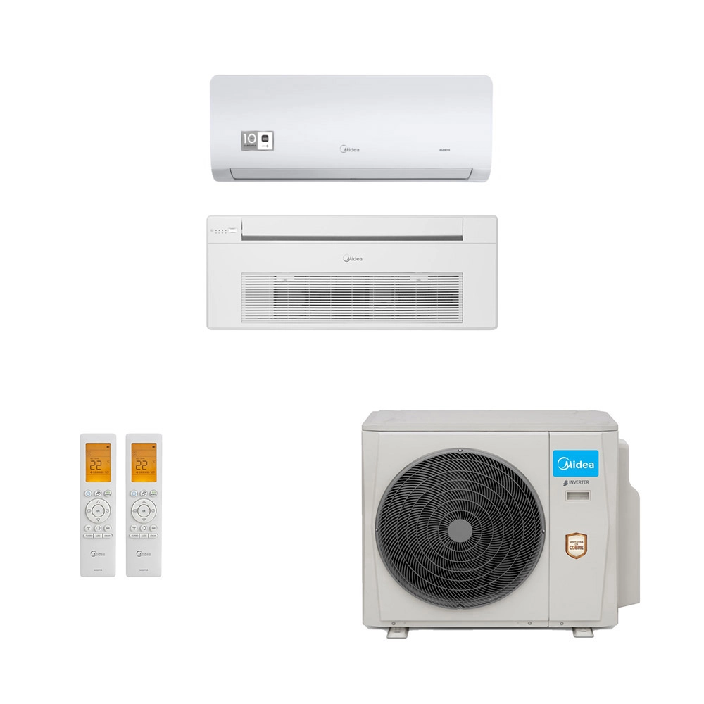 Ar-Condicionado Multi Split Inverter Midea 18.000 (1x Evap HW 9.000 + 1x Evap Cassete 1 Via 18.000) Quente/Frio 220V								