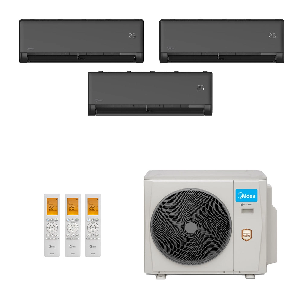 Ar-Condicionado Multi Split Inverter Midea 27.000 (2x Evap HW 9.000 + 1x Evap HW 18.000) Quente/Frio 220V