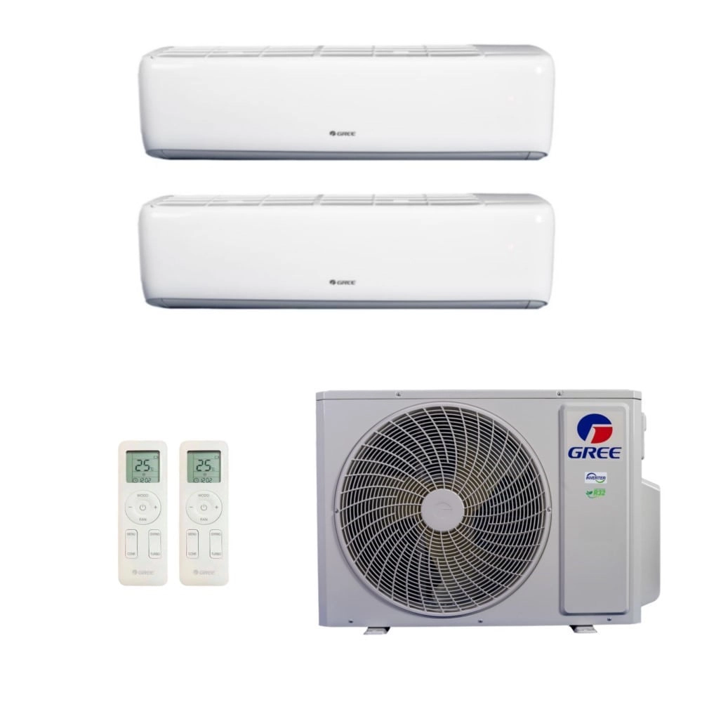 Ar-Condicionado Multi Split Inverter R-32 Gree 24.000 (2x Evap HW 18.000) Quente/Frio 220V