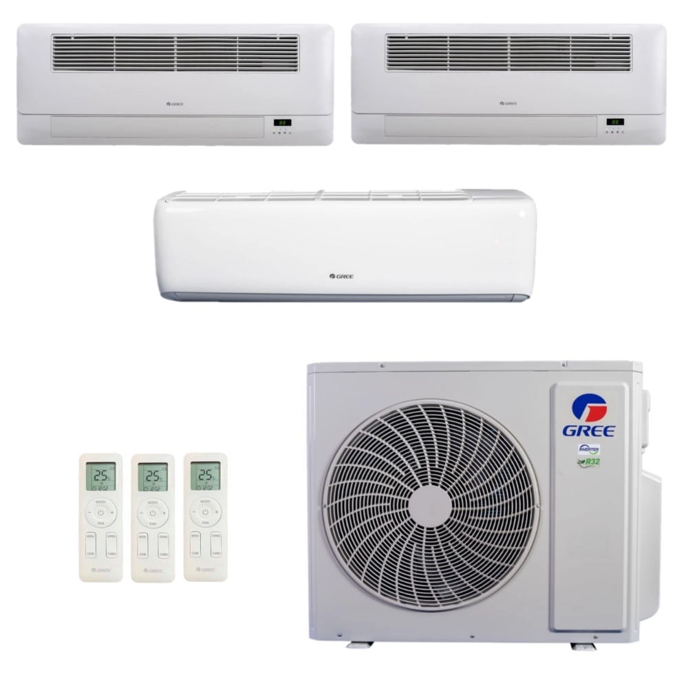 Ar-Condicionado Multi Split Inverter R-32 Gree 42.000 (1x Evap HW 12.000 + 2x Evap Cassete 1 Via 22.000) Quente/Frio 220V