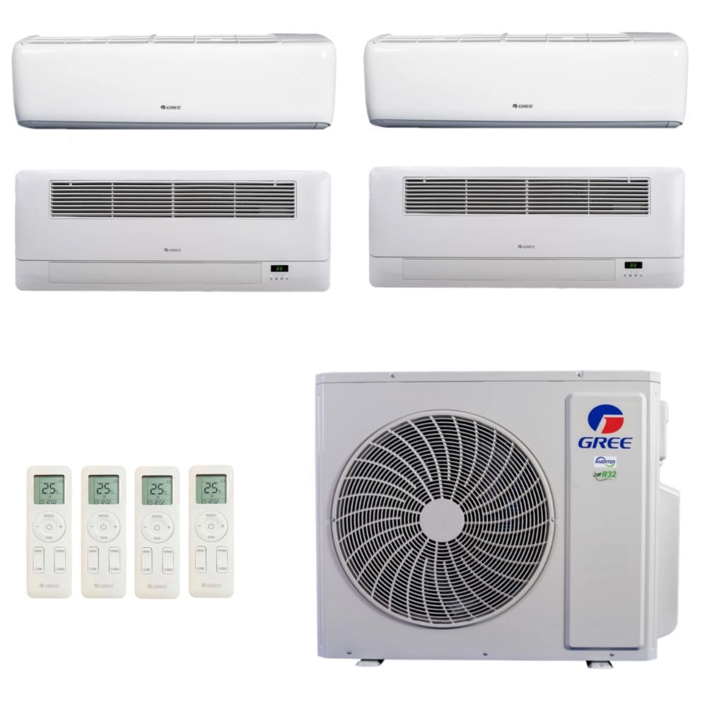 Ar-Condicionado Multi Split Inverter R-32 Gree 42.000 (2x Evap HW 9.000 + 2x Evap Cassete 1 Via 12.000) Quente/Frio 220V