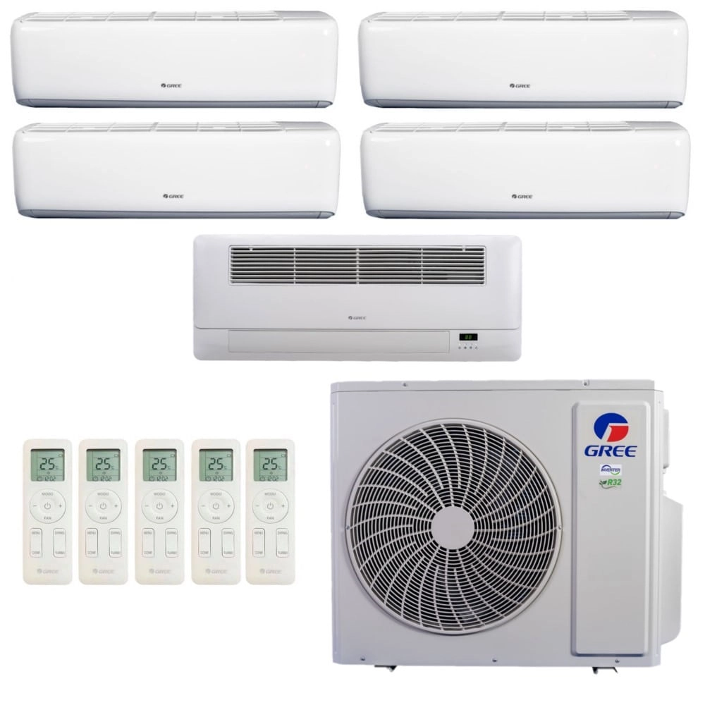Ar-Condicionado Multi Split Inverter R-32 Gree 42.000 (4x Evap HW 9.000 + 1x Evap Cassete 1 Via 12.000) Quente/Frio 220V Ar-Condicionado Multi Split Inverter R-32 Gree 42.000 (4x Evap HW 9.000 + 1x Evap Cassete 1 Via 12.000) Quente/Frio 220V