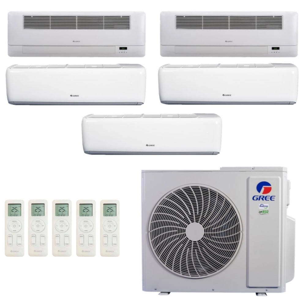 Ar-Condicionado Multi Split Inverter R-32 Gree 48000 (3x Evap HW 9000+1x Evap Cassete 1 Via 18000+1x Evap Cassete 1 Via 22000) Quente/Frio 220V