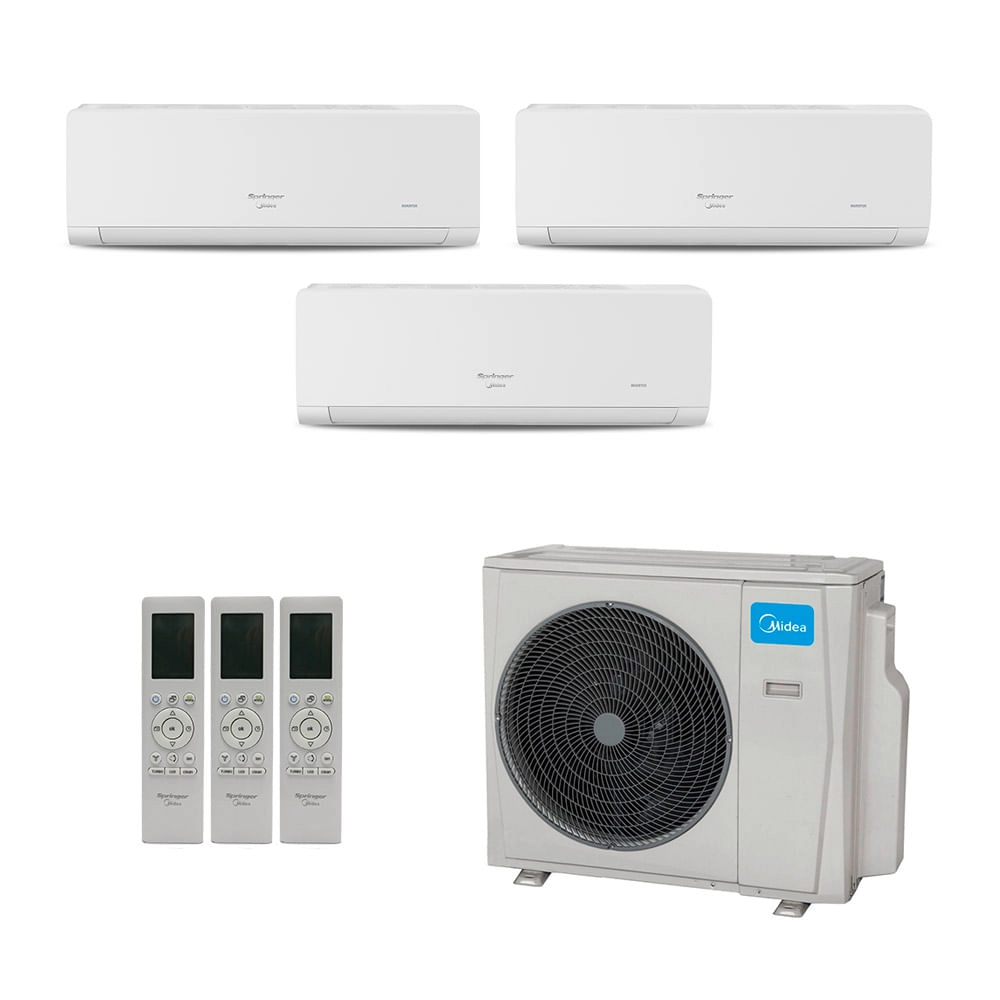 Ar-Condicionado Multi Split Inverter Midea 27.000 (3x Evap HW 9.000) Quente/Frio 220V