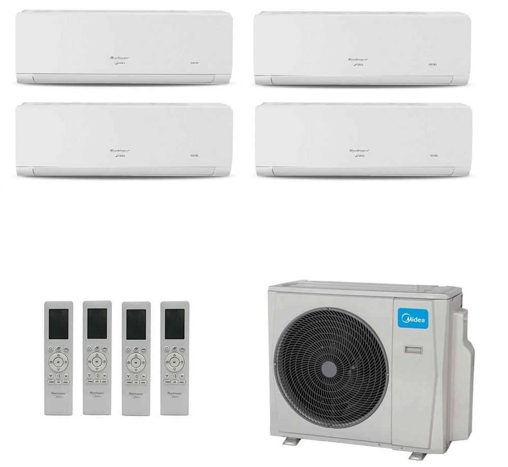 Ar-Condicionado Multi Split Inverter Midea 36.000 (4x Evap HW 12.000) Quente/Frio 220V