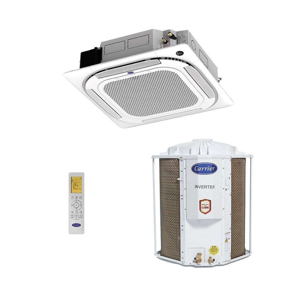 Ar-Condicionado Split Cassete 4 Vias Inverter Carrier Connect 18.000 BTUs R-32 Só Frio 220V Monofásico