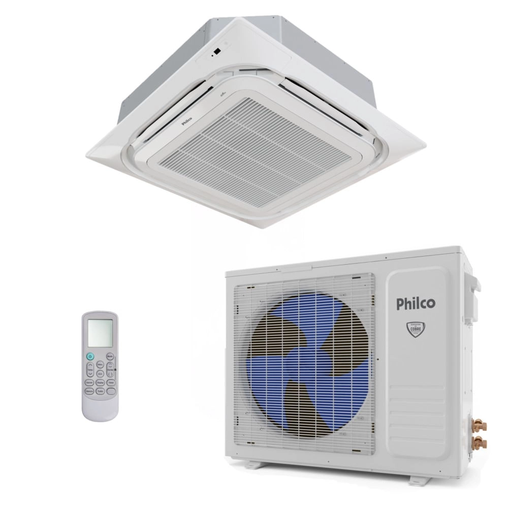 Ar-Condicionado Split Cassete 4 Vias Inverter Eco R-32 Philco 36.000 BTUs Frio 220V Bifásico