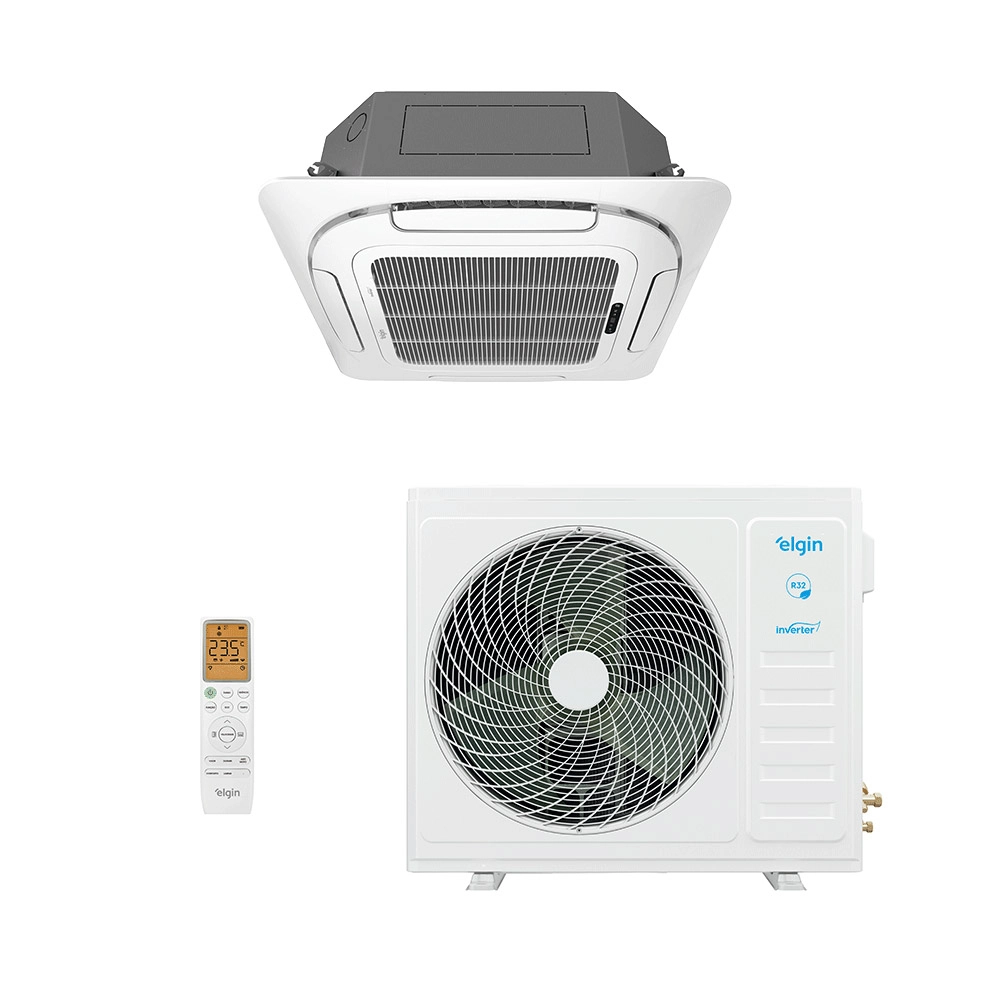Ar-Condicionado Split Cassete 4 Vias Inverter Elgin WI-FI 36.000 BTUs Só Frio 220V Monofásico - AVARIA DE EMBALAGEM