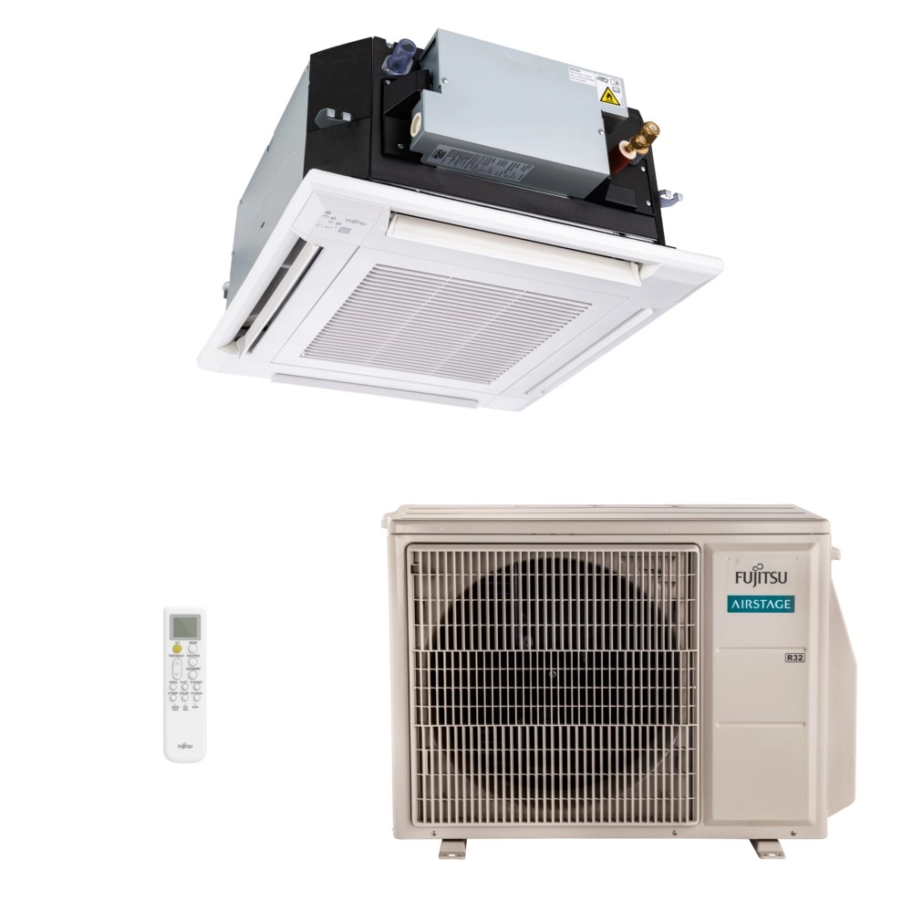 Ar-condicionado Split Cassete 4 Vias Inverter Fujitsu Airstage 18.000 BTUs R-32 Quente/Frio 220V Monofásico
