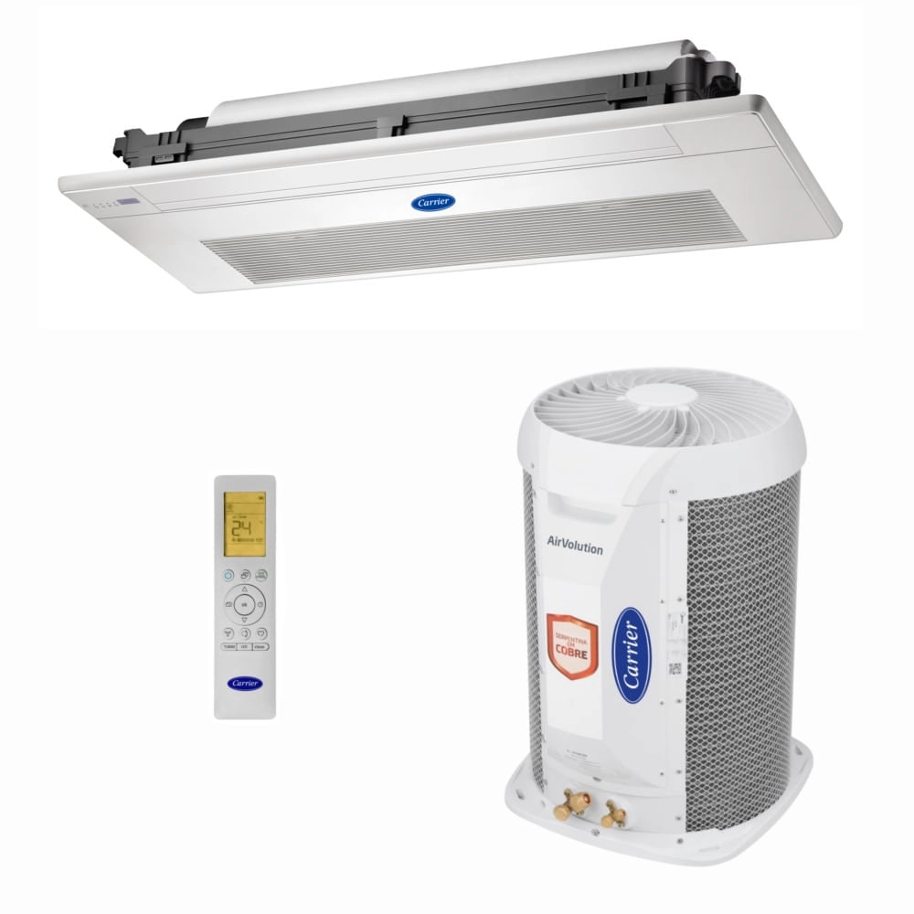 Ar-Condicionado Split Cassete Inverter 1 Via Carrier 18.000 BTUs R-32 Só Frio 220V Monofásico