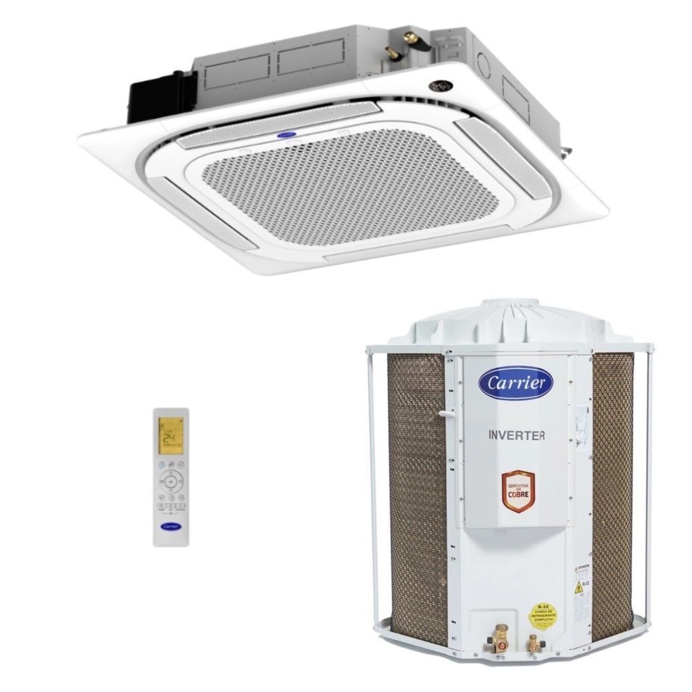 Ar-Condicionado Split Cassete Inverter 4 Vias Carrier Connect 36.000 BTUs R-32 Só Frio 220V Monofásico Ar-Condicionado Split Cassete Inverter 4 Vias Carrier Connect 36.000 BTUs R-32 Só Frio 220V Monofásico