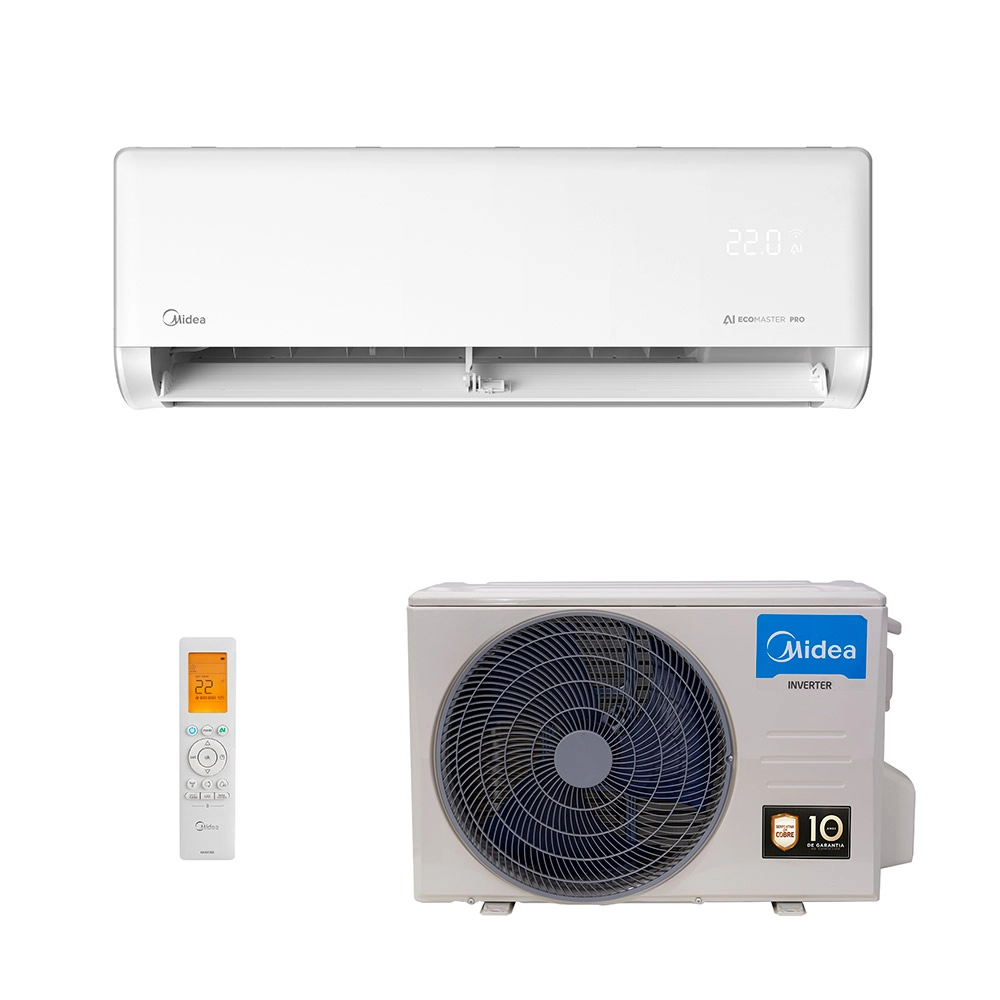 Ar-Condicionado Split HW Inverter Midea AI Ecomaster Pro 9.000 BTUs R-32 Só Frio 220V