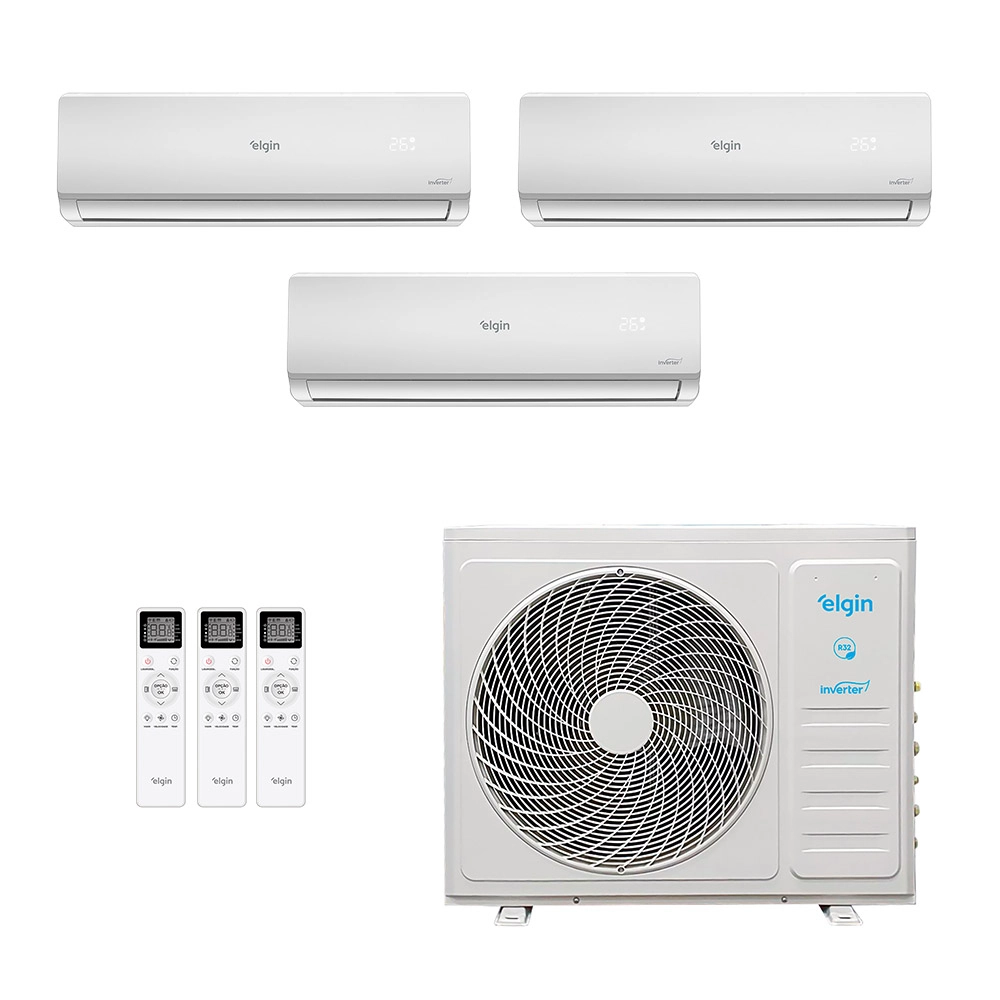Ar-Condicionado Tri Split Inverter Elgin 27.000 (3x Evap HW 12.000) Quente/Frio 220V Ar-Condicionado Tri Split Inverter Elgin 27.000 (3x Evap HW 12.000) Quente/Frio 220V