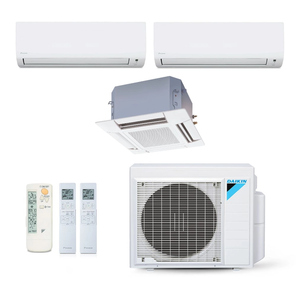 Ar-Condicionado Multi Split Inverter Daikin 28.000 (1x Evap HW 9.000 + 1x Evap HW 12.000 + 1x Evap Cassete 4 Vias 20.000) Quente/Frio 220V			